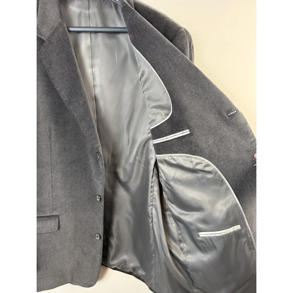 Linea Uomo Blazer Mens XL Grey Corduroy Three Button‎ Sport Coat Cotton Jacket